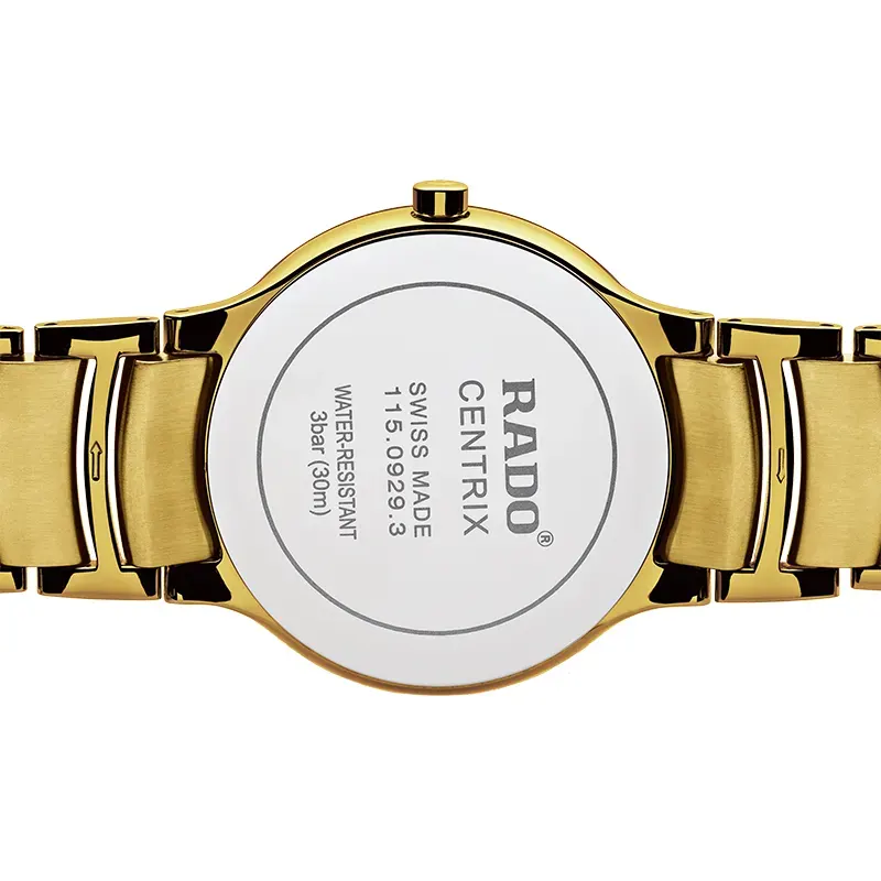 Rado Centrix Yellow Gold-tone with Diamond Markers Men's Watch- R30527713
